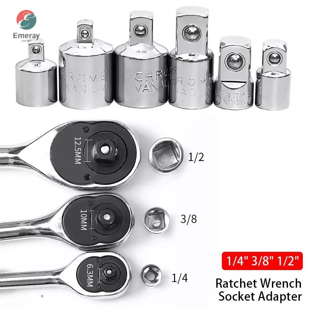 EMERAY 1 ชิ้นอะแดปเตอร์ซ็อกเก็ต,ประแจอะแดปเตอร์ส่วนไดรฟ์ Spanner Converter Ratchet ประแจแขน,หญิงชาย 1/4 3/8 1/2 นิ้วอะแดปเตอร์หัวซ็อกเก็ต Converter