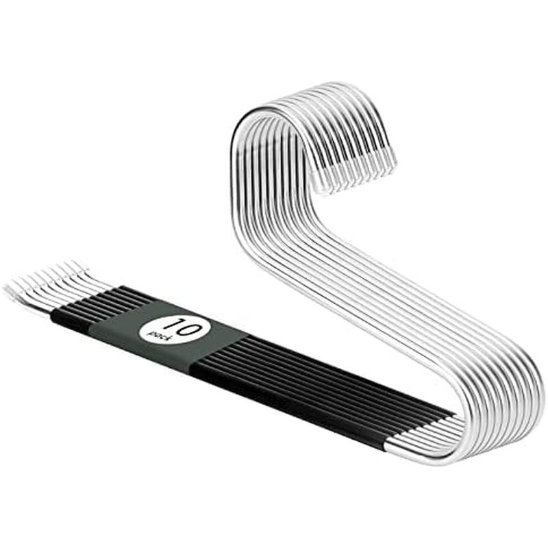 DOIOWN Open Ended Pants Jean Hangers - Stainless Steel Jeans Hangers 10 Pack 8 mm Thick, Versatile N
