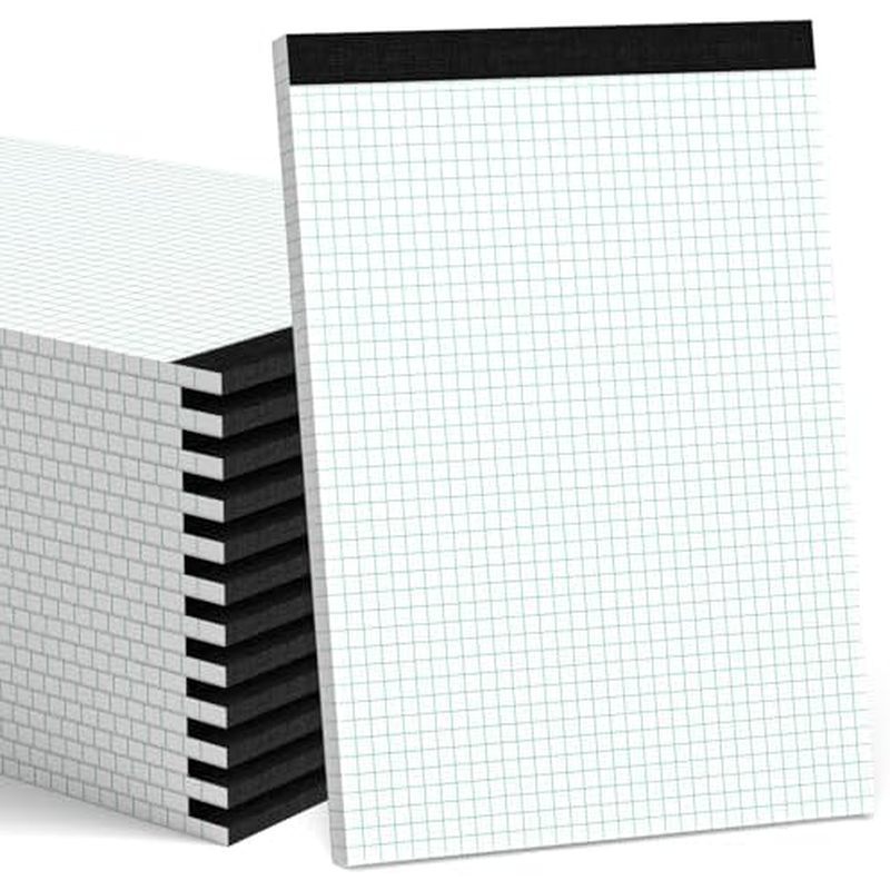per Pad 8.5 x 11, 2 Pack, 4x4 Graph Ruled, Grid Paper Pad 8-1/2" x 11", Blueprint Quadrille Pad, Eas
