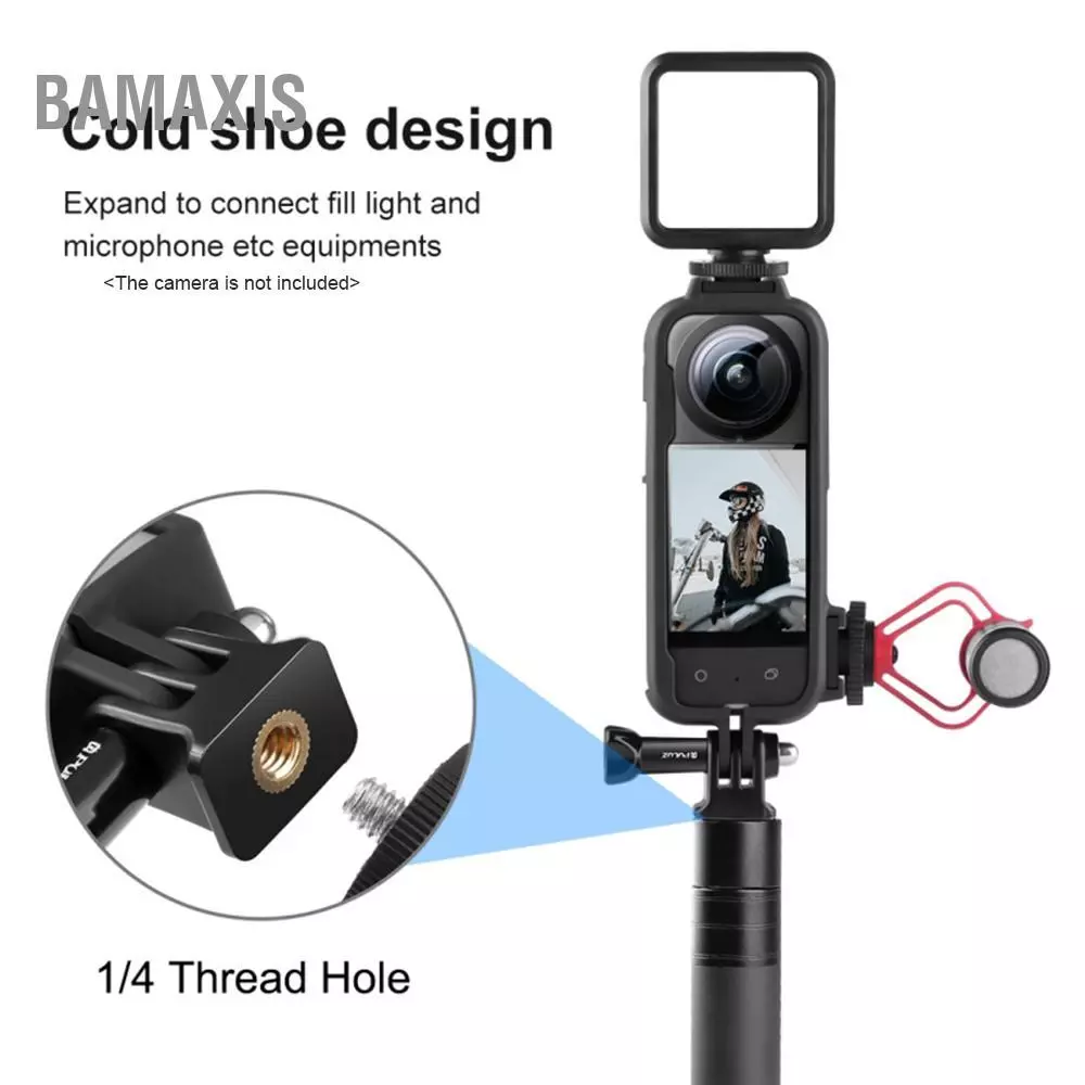 PULUZ กรอบป้องกันกล้องสำหรับ Insta360 X3 รองเท้าเย็นและขาตั้งกล้อง thumbnail 8