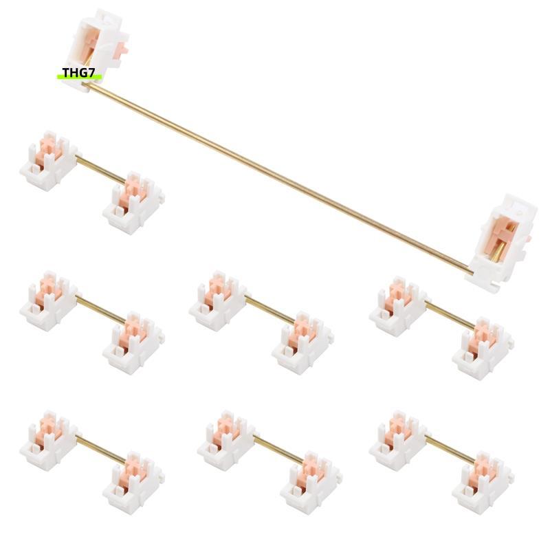 Belinda7Gold Plated Plate Mounted Stabilizer สําหรับคีย์บอร์ดแบบกําหนดเอง 2U 6.25U (สีขาวสีชมพู)