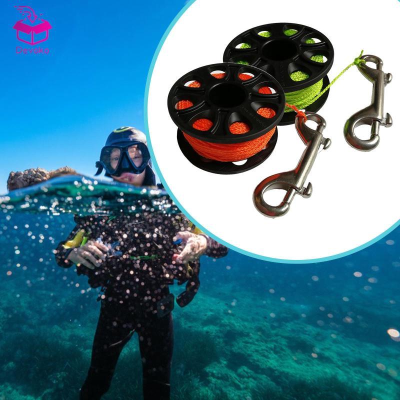 รอกดําน้ํา Nylon 30M สำหรับ Spearfishing และดูปะการัง พร้อมอุปกรณ์คลิป Snap ทนทาน