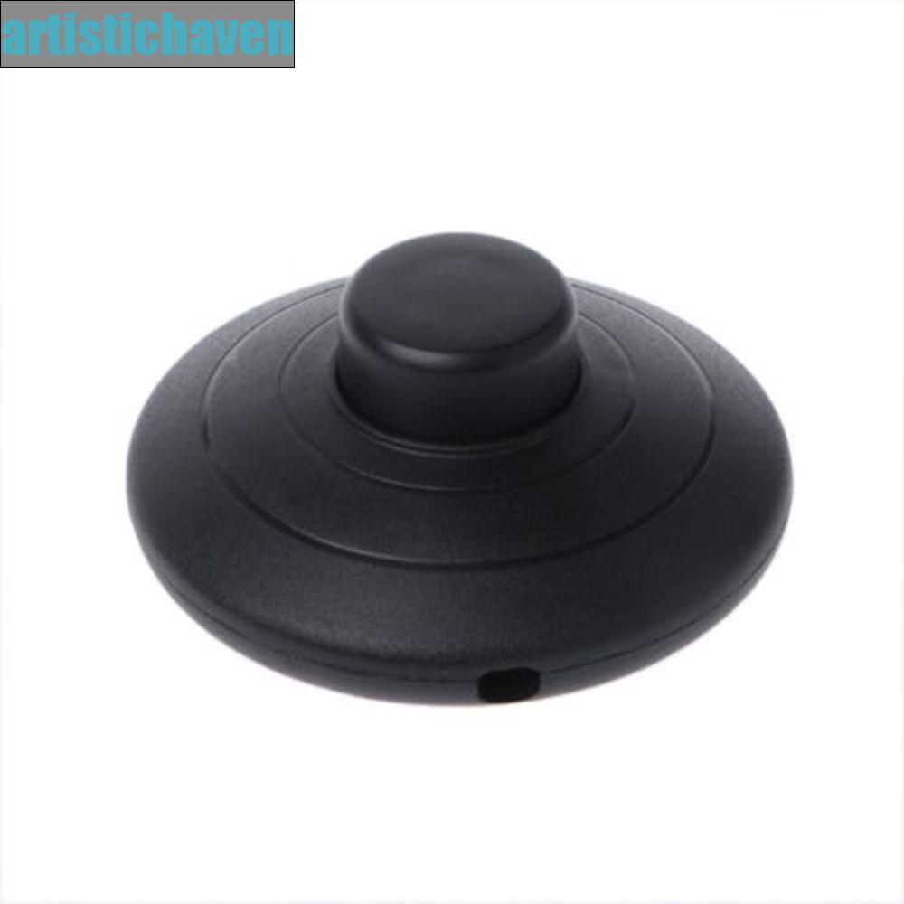 ARTISTTICHAVEN เท้าเหยียบ Push Switch In-line Lamp LED 1pcs รอบเท้า Push Power Black Lighting Switch