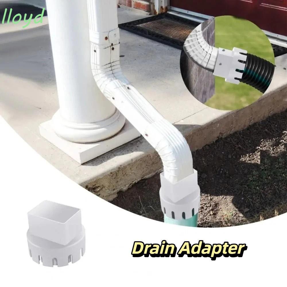 LLOYD Rain Gutter Downspout Adapter, วัสดุพลาสติกใช้งานง่าย Gutter Drain Adapter, ลูกฟูกเข้ากันได้กั