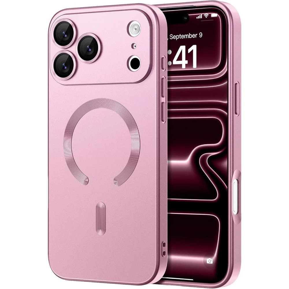 แม่เหล็กสําหรับ iPhone 17 Air 16 15 14 13 12 11 Pro Max 7 8 Plus XS MAX SE กรณี [ป้องกันกล้องเต็มรูปแบบ] น่ารัก Slim กันกระแทกกันชน Matte Metallic Lustre เคสโทรศัพท์