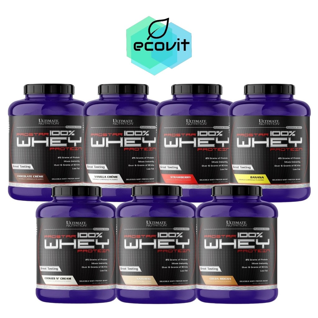 [1 กระปุก] ULTIMATE Prostar Whey เวย์โปรตีน เสริมสร้างกล้ามเนื้อ [5.28 LB/กระปุก] [เลือกรสชาติ]