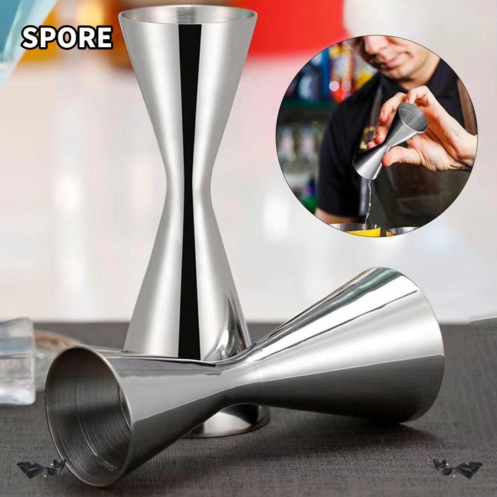 SPORE วัด Jigger, 2oz 1oz Dual Shot Mug Shaker, สไตล์ญี่ปุ่นหนา 304 สแตนเลสถ้วยตวงดื่ม