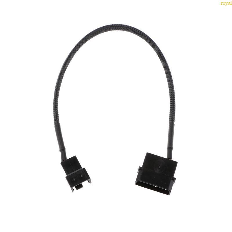 (ส่วนลดสูง)oyalking.th 27cm 10 63in Fan Power Adapter Cable 1 to 1 Ways 4-Pin Male to 3-Pin PWM Slee