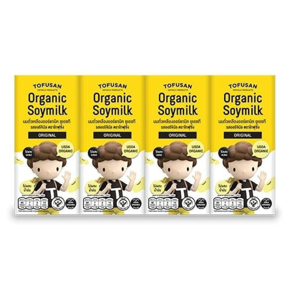 [สินค้าส่งด่วน] โทฟุซังนมถั่วเหลืองดั้งเดิม180มล แพ็ค 4 TOFUSAN ORGANIC ORIGINAL 180ML PACK 4