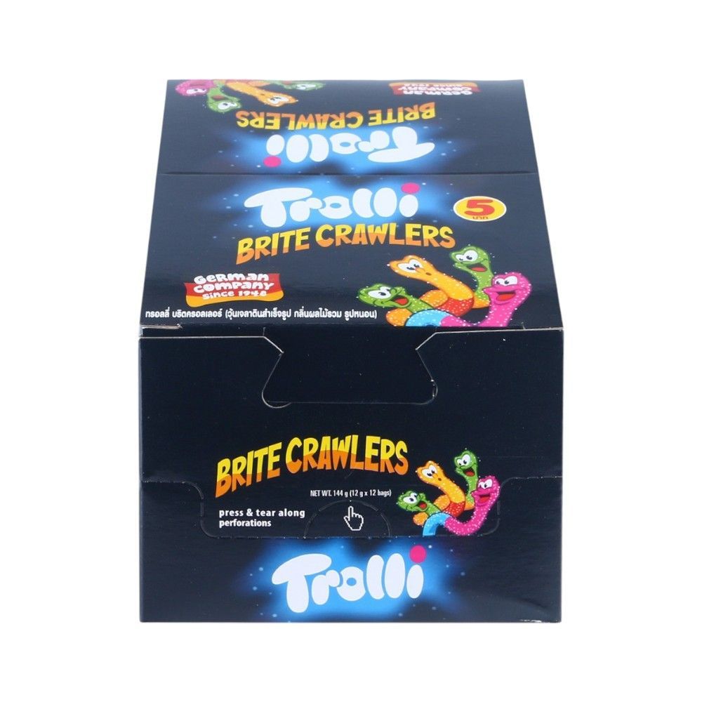 [สินค้าส่งด่วน] ทรอลลี่บริตครอลเลอร์ 12 กรัมX12 TROLLI BRITECRAWLERS 12 G.X12