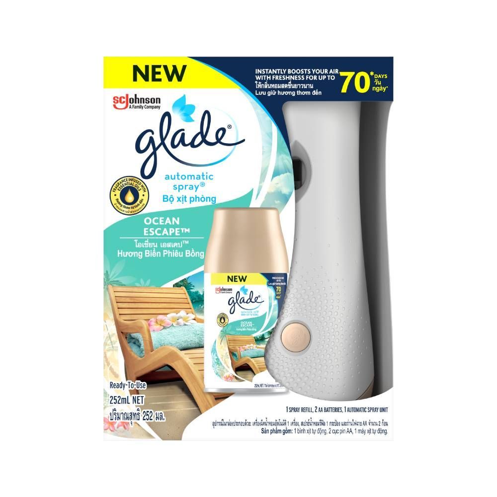 [สินค้าส่งด่วน]  เกลด เครื่องออโต+สเปรย์ โอเชี่ยน 252 มล. GLADE AUTOMATIC+SPRAY OCEAN 252 ML.