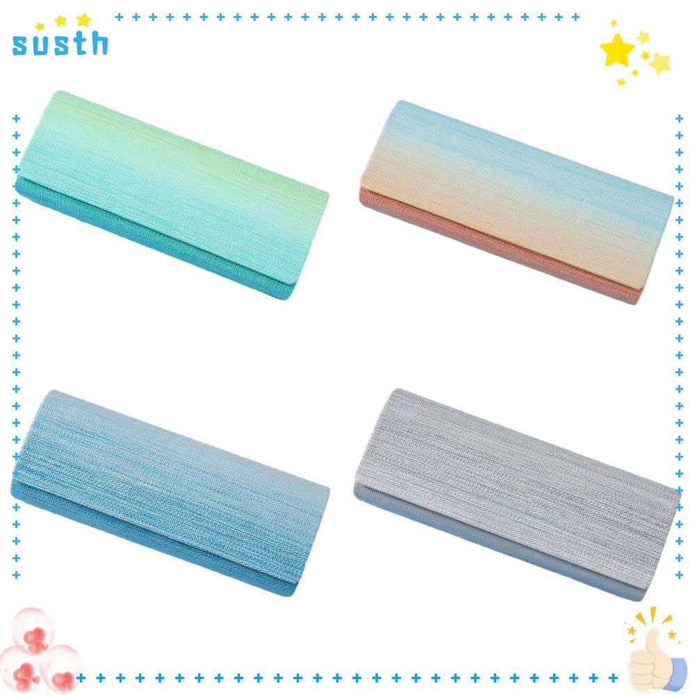 SUSTH ปรากฏการณ์, กล่องแว่นตาหนัง PU สีรุ้ง, กล่องเก็บแว่นกันแดดโลหะแบบพกพาผู้ชาย