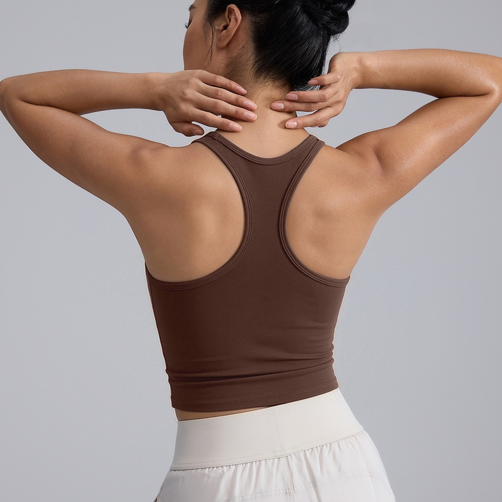 LASYYOGA(เบาะคงที่) สปอร์ตบรา H-shaped Beauty Back Square Neck กันกระแทก Skin-Fried Bra โยคะพิลาทิส