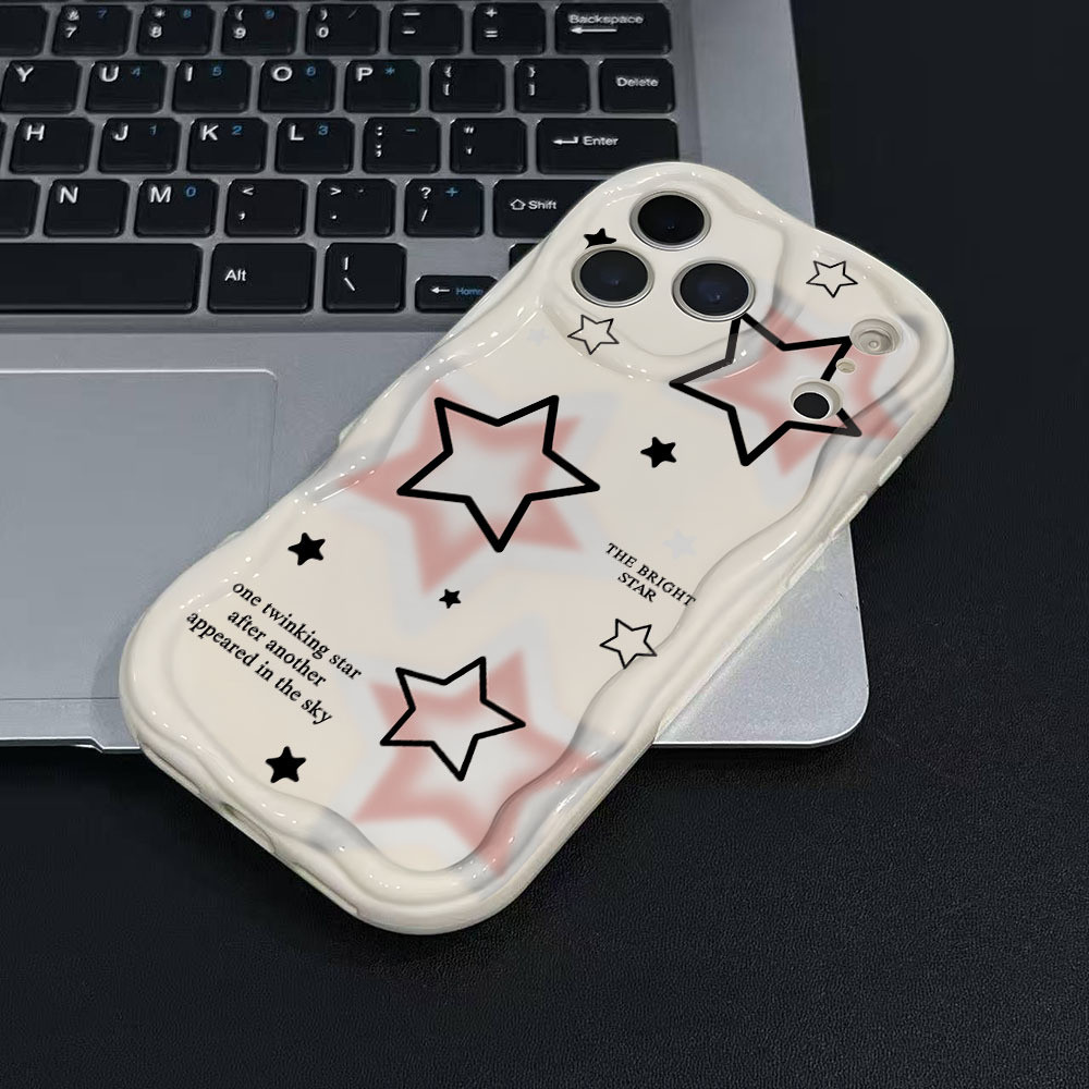 เกาหลี Pentagram Wavy-edge สําหรับ Samsung Galaxy S26 Ultra S25 S24 FE S23 S22 Plus A56 A55 A37 A36 