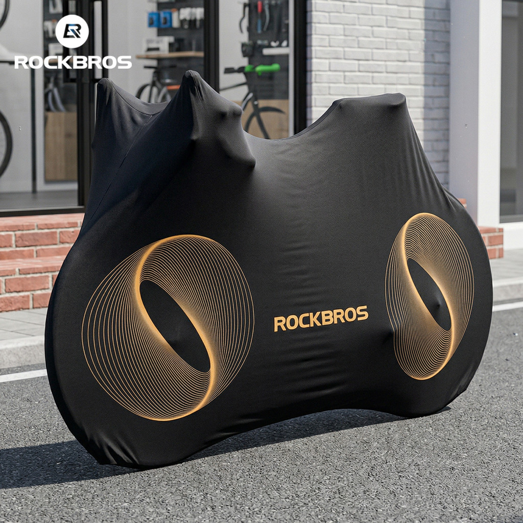 ROCKBROS ผ้าคลุมจักรยาน กันฝุ่น แบบเต็มคัน ผ้ายืดคุณภาพสูง ป้องกันรอยและปกป้องสีรถ สำหรับจักรยานทุกประเภท
