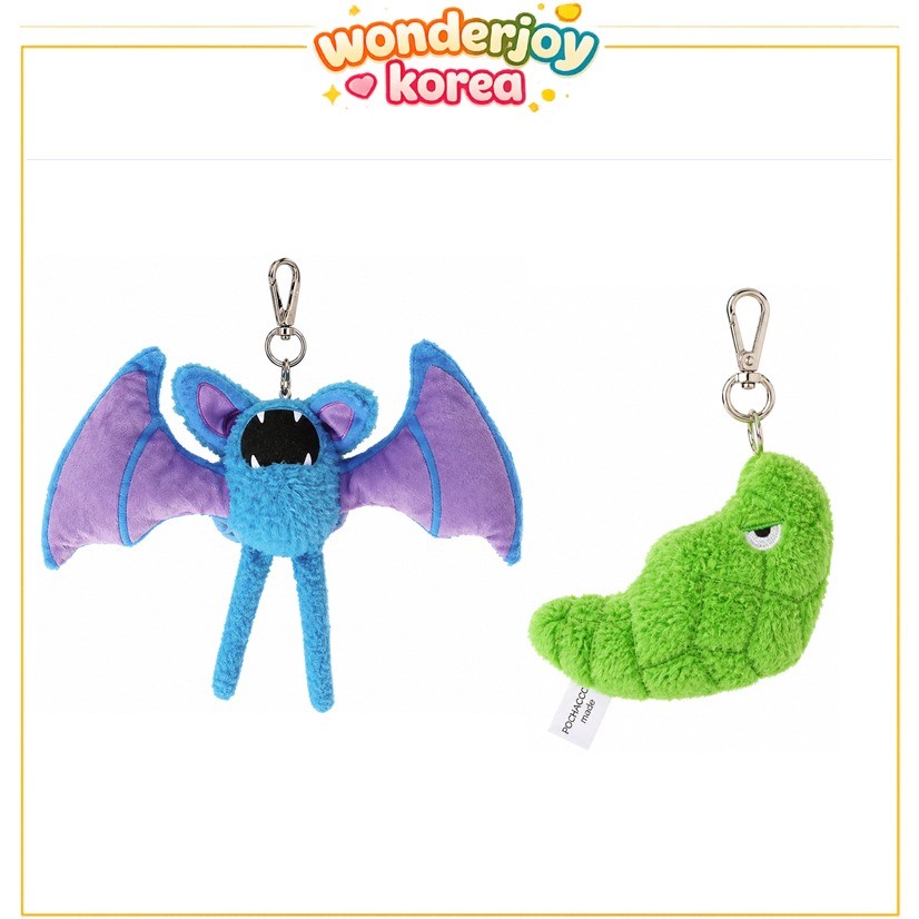 [POKEMON] เครื่องรางห้อยกระเป๋า Pokémon แบบแบน 9cm (Zubat / Metapod)