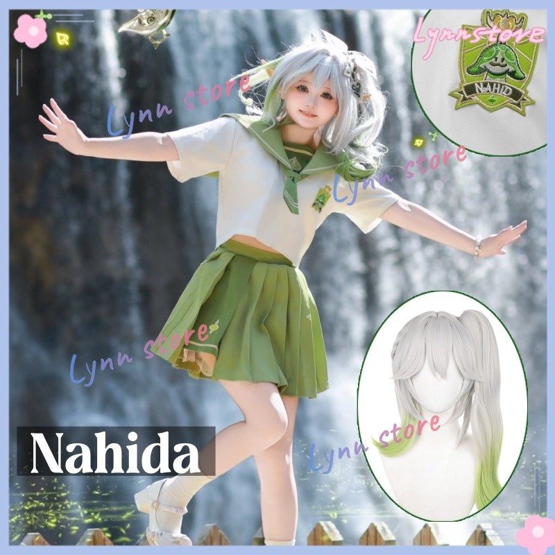 GENSHIN IMPACT NAHIDA คอสเพลย์เครื่องแต่งกายวิกผม NAHIDA JK กระโปรงเครื่องแบบอะนิเมะเสื้อผ้า