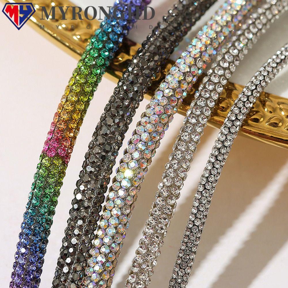 Myronghd เชือกผูกรองเท้า ประดับพลอยเทียม DIY สําหรับเจ้าสาว สไตล์เพชรแวววาวรองเท้าเสื้อผ้ากระเป๋าสามารถตกแต่งได้