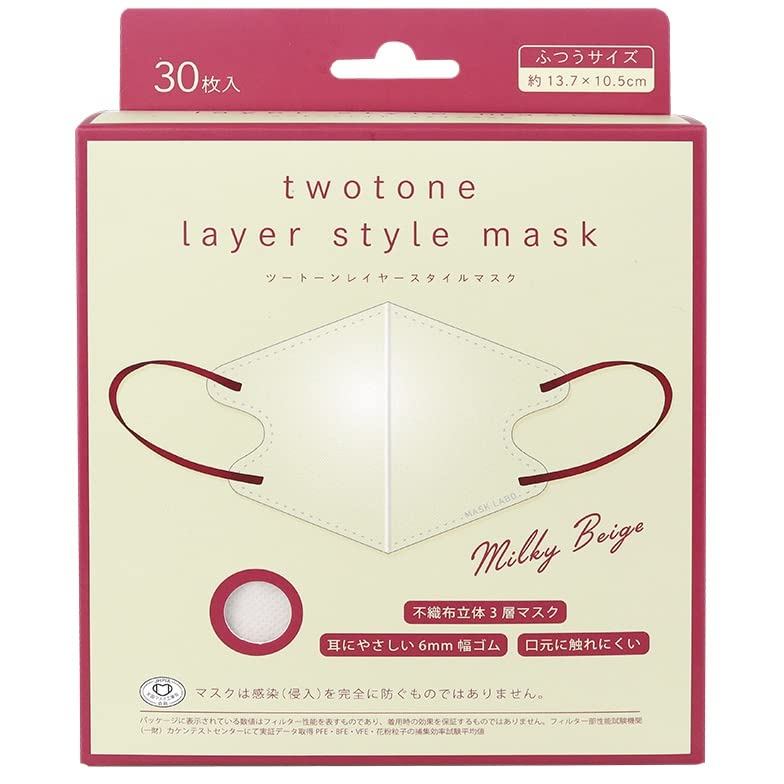 ของแท้MASK LABO หน้ากากสไตล์ทูโทน 30 ชิ้น หน้ากากสองสี รูปทรง 3 มิติ สีเลือด ผ้าไม่ทอ 3 ชั้น สมา