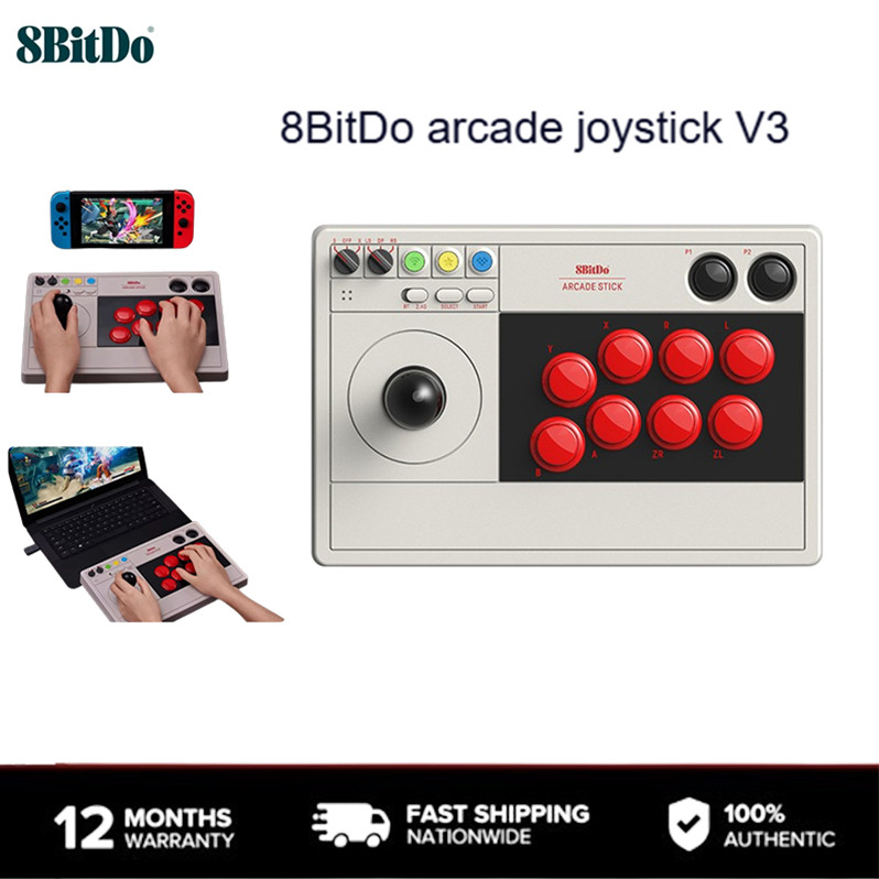 8BitDo จอยสติ๊กอาร์เคด V3 ต่อสู้คอมพิวเตอร์พีซี NS Nintendo Switch2 เกมคอนโซลคอมพิวเตอร์พีซี Steam S