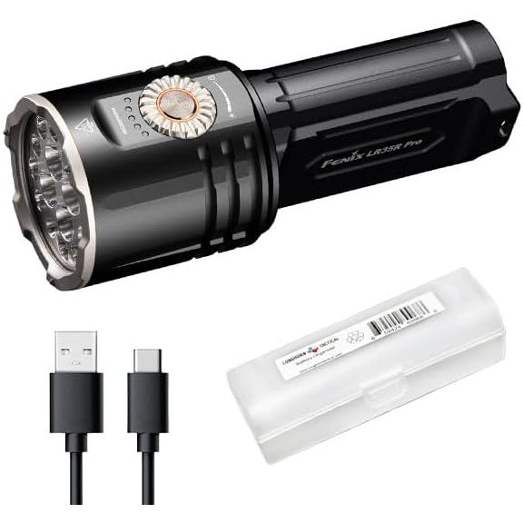 Fenix LR35R Pro ไฟฉายสว่างเป็นพิเศษ 10,000 ลูเมน พร้อมแสงสีแดง และแสง UV และ Lumentac Organizer