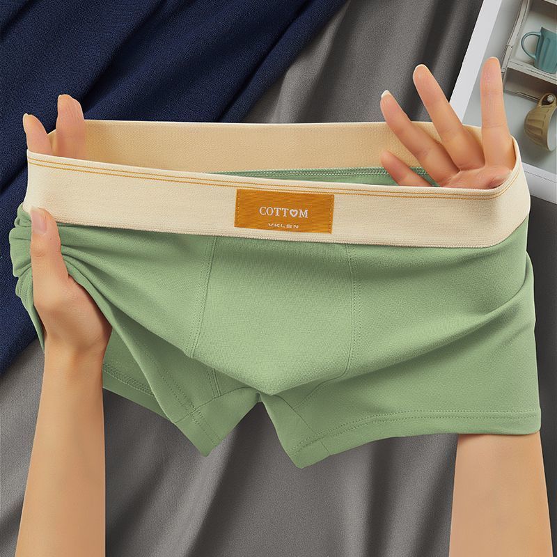 High-End Pure Cotton ชุดชั้นในชาย Xinjiang Cotton Boxer Mens Boxer Mid-Waist กางเกงกีฬาขาสั้นกางเกงผ