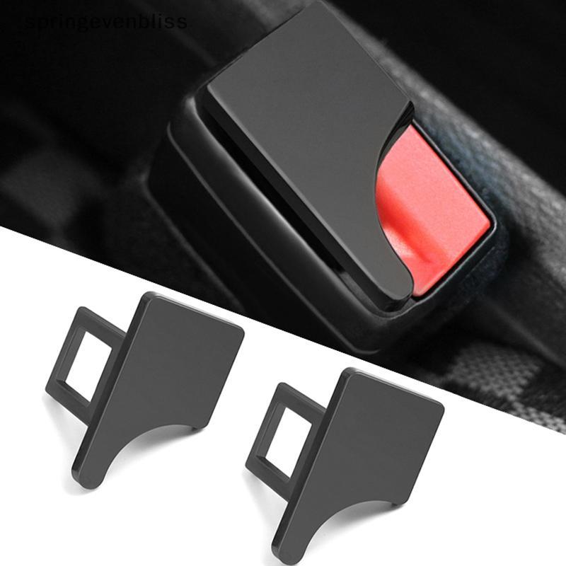 Springevenbliss ซ่อนเข็มขัดนิรภัยรถยนต์ Bule คลิปโลหะใส่การ์ดภายในที่นั่ง Bules Alert Silencer Seatbelt อุปกรณ์รถยนต์ Springevenbliss