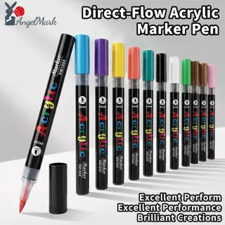 60สีอะคริลิคเครื่องหมายสีของเหลวโดยตรงไม่กดแปรงเคล็ดลับความคุ้มครองสูงกันน้ํา
