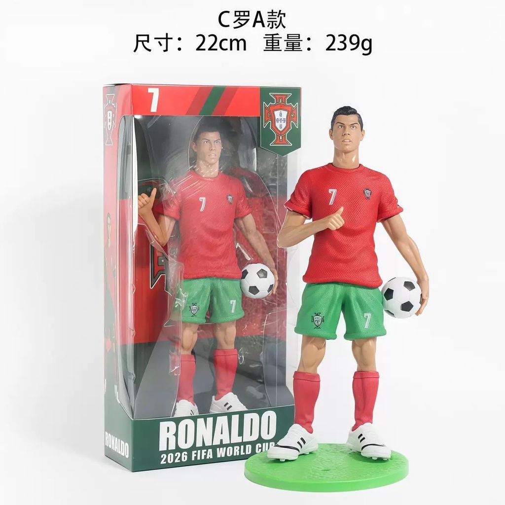 2026 World Cup Soccer Star Figure Set - CR7 Neymar Mbappe 22cm รูปปั้นสะสม,เดสก์ท็อปตกแต่งของขวัญ