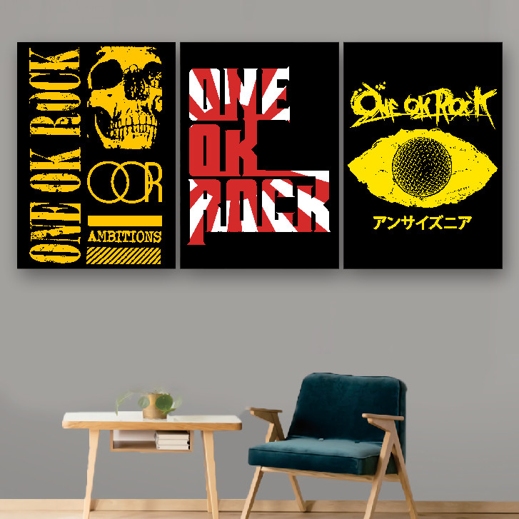 GILAN โปสเตอร์ไม้ตกแต่งผนัง One Ok Rock Wall Decor ญี่ปุ่น Band J-Rock ความงามตกแต่งห้อง