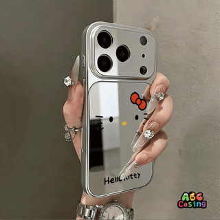 เคสไอโฟน17 เหมาะสำหรับ IPhone 12 11 16 15 14 17 13 Pro MAX XR X XS MAX 16 14 15 Plus การ์ตูน KT แมวกรณีโทรศัพท์กระจก