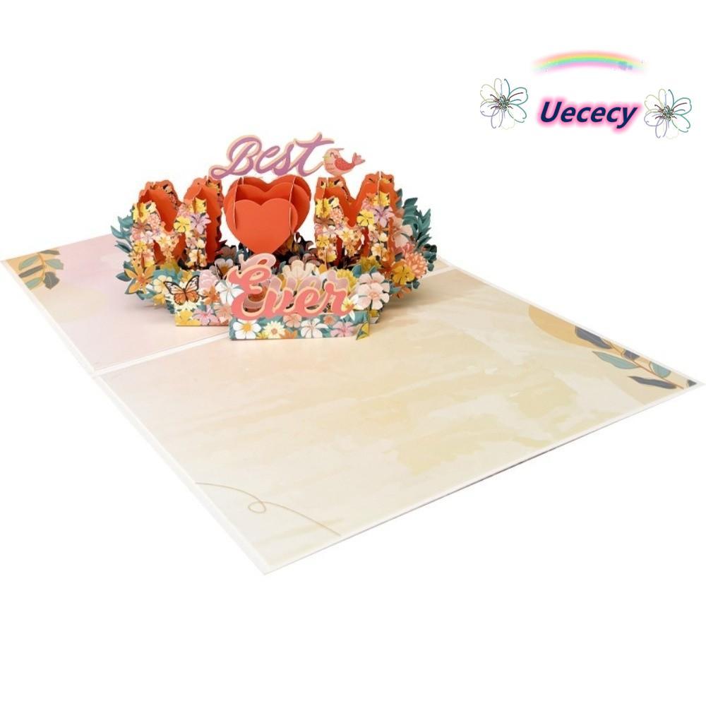 การ์ดวันแม่ UECECY, การ์ดอวยพรทํามือป๊อปอัพ, ช่อดอกไม้ที่ดีที่สุด Wishes Wishes Card Mothers Day