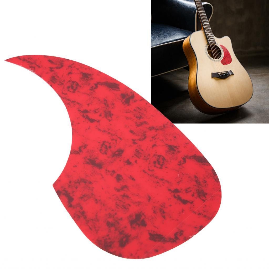 Acoustic Guitar Pickguard Red Tortoise Color Mirror Effect Guitars Pick Guard PVC สําหรับ 38-41in