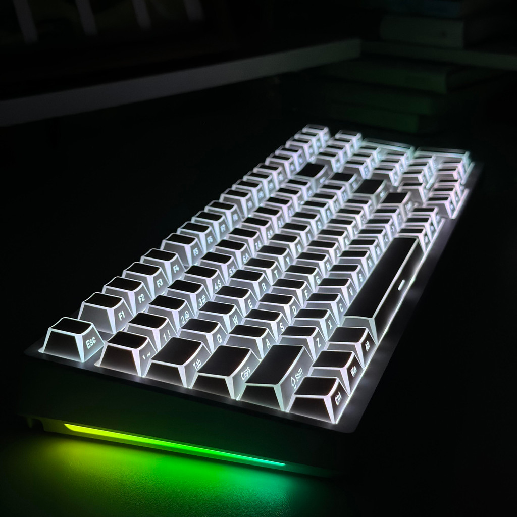 Black Shadow Fold Shine ผ่าน PBT Keycap Double Shot Cherry Profile สําหรับคีย์บอร์ดแบบกลไก