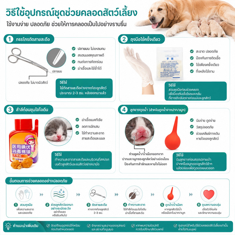 ผลิตภัณฑ์สําหรับสัตว์เลี้ยง อุปกรณ์ทำคลอดหมา ทำคลอดแมว รูปที่ 2