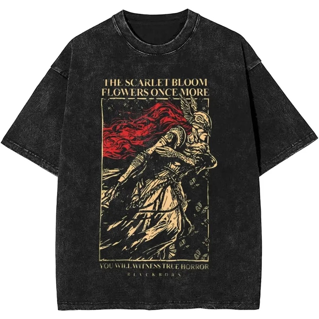 [มีสินค้า] เสื้อยืดผ้าฝ้ายแท้ Malenia Blade of Miquella สำหรับผู้หญิงและผู้ชาย เสื้อยืดแขนสั้นสำหรับ