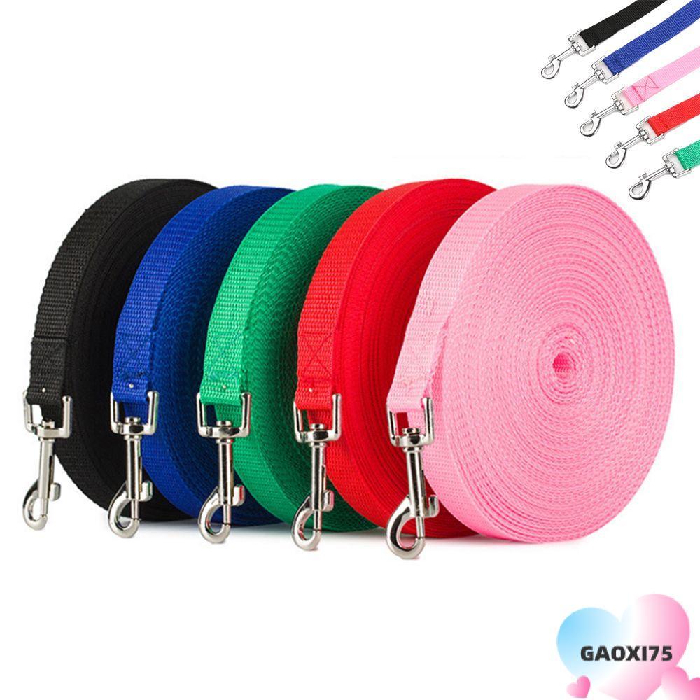 Goxi75 สายรัดตะกั่วสัตว์เลี้ยงซัพพลายสุนัขแมวเข็มขัดไนลอนลูกสุนัขปลอกคอเชือกลาก