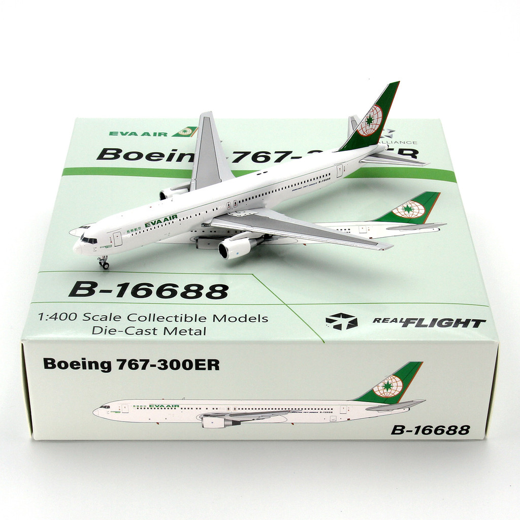 RealFlight RealFlight EVA Air Boeing B767-300ER B-16688 Alloy Guest Airplane Model 1/400