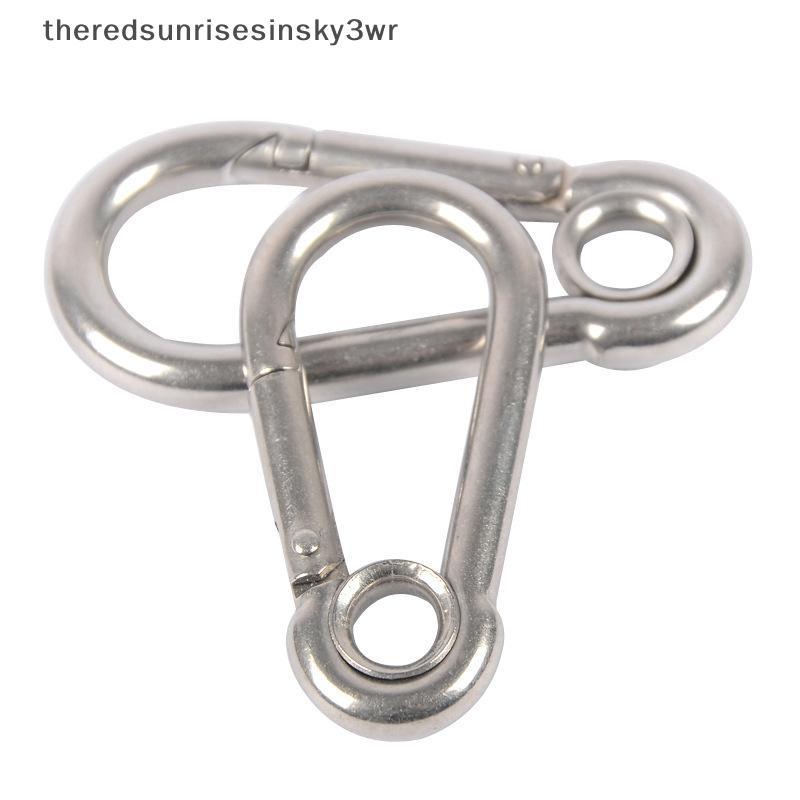 (the) M4 M5 M6 M7 M8 Stainless Steel Carabiner Carbine Snap Hook พร้อมตาไก่สปริง Bule Key Ring (TH)
