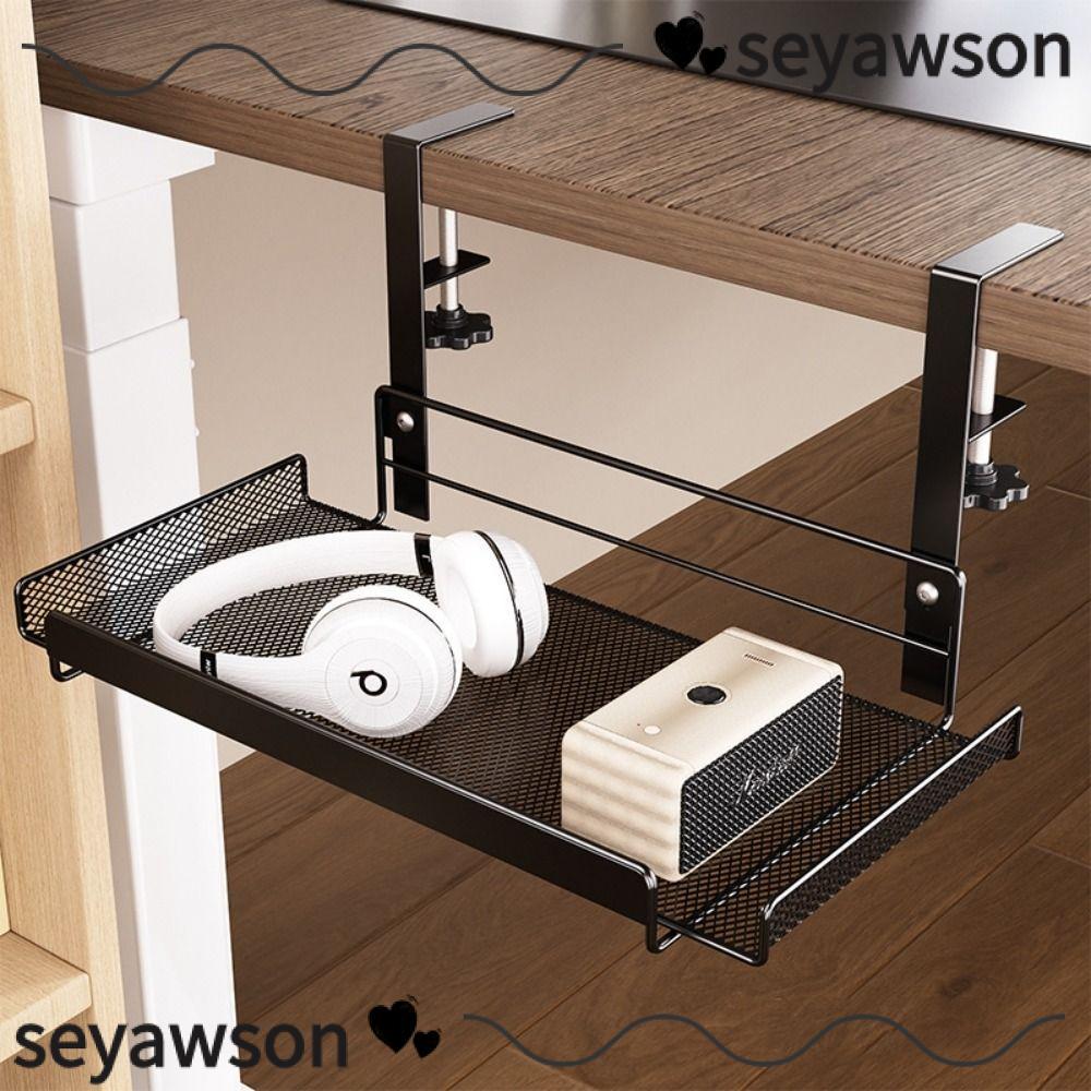 SEYAWSON Cable Organizer, Steel Desk Storage Shelf Cable Management Tray, Tray Cable Management Rack