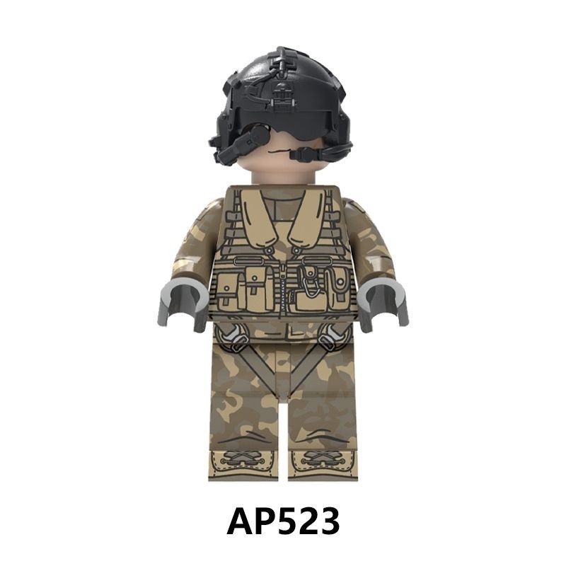 Pilot Helicopter Fighter Helmet F22 Apache Air Force ใช้งานร่วมกับ Lego Building Block Minifigure As