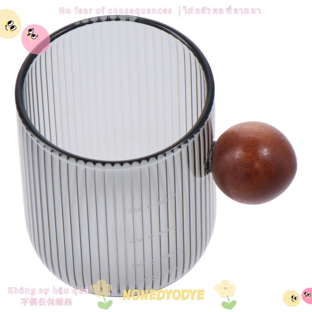 NONDYOM Cup สีเทาด้ามไม้ Espresso Cup ทําความสะอาดง่ายคุณภาพสูงแก้วแนวตั้งถ้วยตวงเมล็ด Milk Espresso Shot