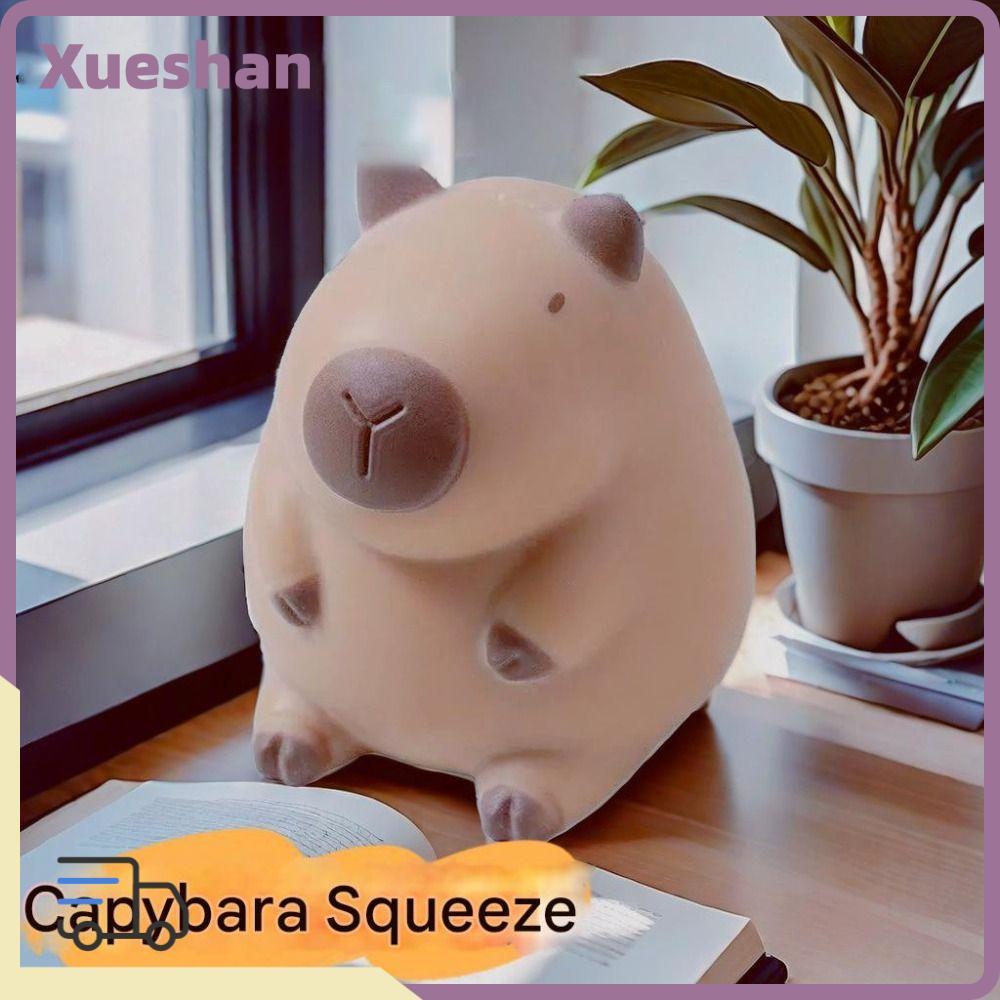 XUEXII Capybara ของเล่นบีบ, Creative Pinch ความเครียดบรรเทาของเล่นบีบอัด,แป้งสัตว์ช้า Rebund ปลายนิ้ว Fidget Sensory ของเล่นเด็กผู้ใหญ่