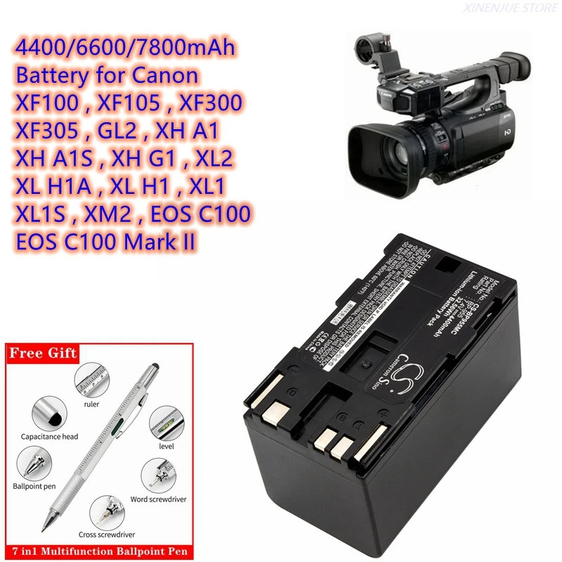 แบตเตอรี่กล้อง 4400/6600/7800mAh BP-975 สําหรับ Canon XF100,XF105,XF300,XF305,GL2,XH A1,XH A1S,XH G1