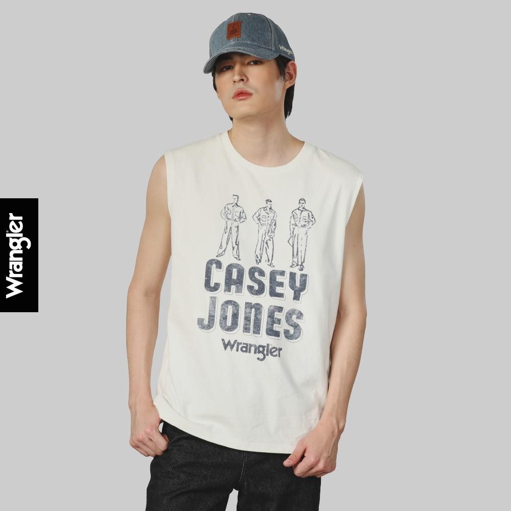 WRANGLER เสื้อยืดแขนกุดผู้ชาย คอลเลคชั่น Casey Jones ทรง Regular รุ่น WR F125MTSLN55 สีครีม