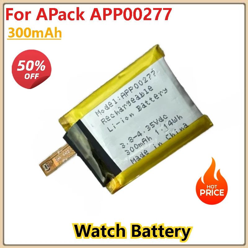 2 ชิ้น 300mAh แบตเตอรี่นาฬิกาอัจฉริยะสําหรับ APack APP00277 แบตเตอรี่นาฬิกาอัจฉริยะ