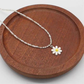 จี้ดอกไม้ necklace เครื่องประดับแฟชั่น handmade หลายสี สําหรับผู้หญิง#0358