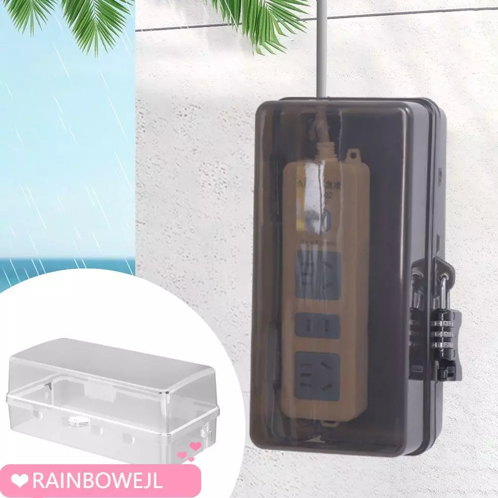 RAINBOWEJL Plug Box, Anti-theft Weatherproof Extension Lead Cover,พลาสติกทนทานกันน้ําป้องกันOutlet Socket Protective Cover Outdoor