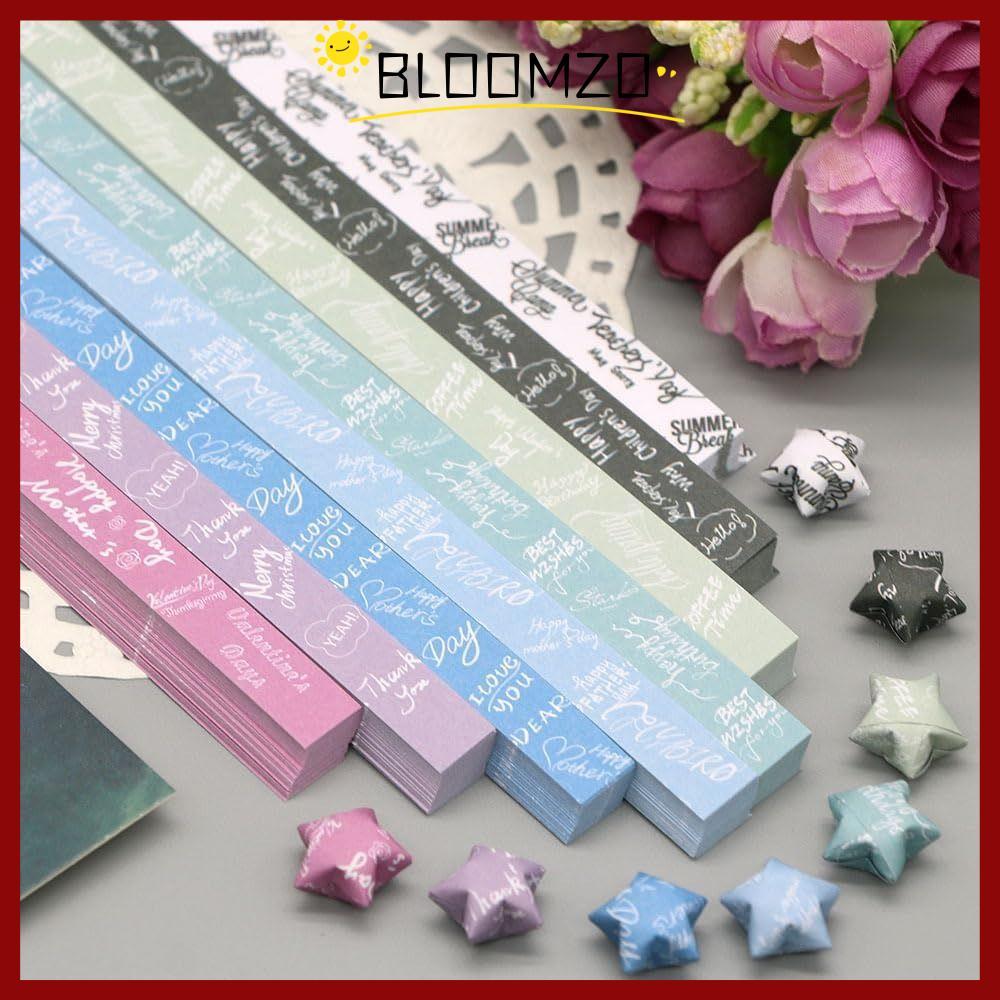จัดส่งจากประเทศไทยBLOOMZO 540 แผ่น Star Origami Paper, Art Craft Cartoon Star Paper Strip, DIY Wishes ด้านเดียวสีสัน Lucky Star Origami ตกแต่งบ้าน