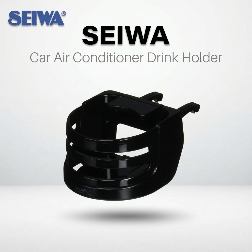 SEIWA Car Air Conditioner Drink Holder 7 Black W273